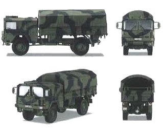 HO German Federal Army 5TGL Mil Truck