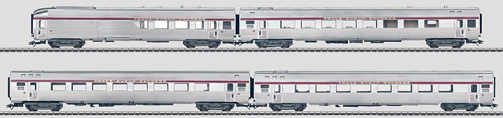 SNCF TEE Express Train INOX Passenger 4-Car Set (L)