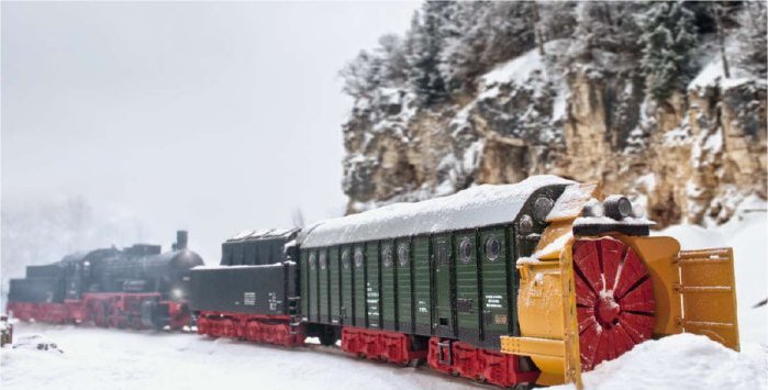 Digital Steam Powered Rotary Snow Plow Train Set (L)