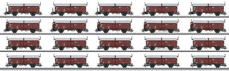 Display with 20 Freight Cars (L)