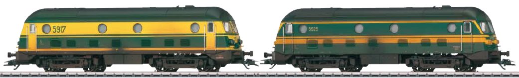 SNCB (Belgium) set of 2 weathered cl 59 Diesel Locomotives