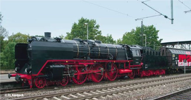 Express Train Steam Locomotive with a Tender
