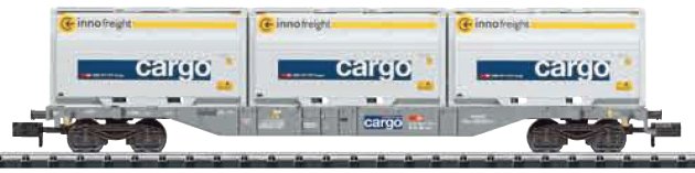 SBB Cargo Container Flat Car with 3 type XXL WoodTainers