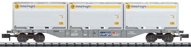 SBB Cargo Container Flat Car with 3 type XXL WoodTainers