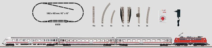 Starter Set. Intercity passenger train with a large track layout.