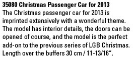 Christmas Passenger Car for 2013