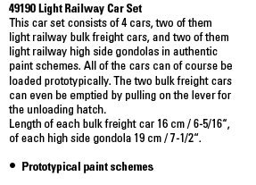 Light Railway Car Set