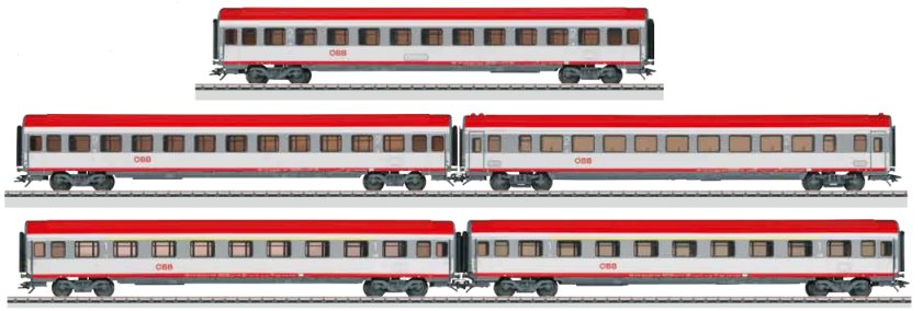 OBB (Austria) Express Passenger Train 5-Car Set