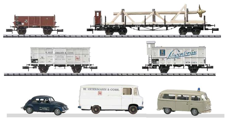 Ship's Equipment Freight 4-Car Set + 3 vehicles