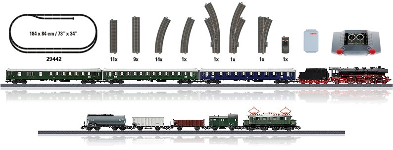 Dgtl Mega mfx+ Two Locomotive Starter Set with Central Station 230V