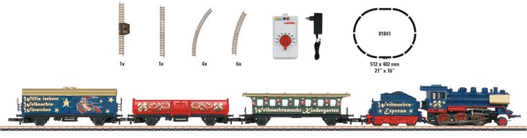 Christmas Starter Set 230V. Freight Train w/Oval of Track & Power Pack