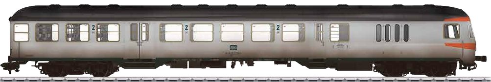 DB Type Bdnf 735 Silberling Commuter Cab Control Car w/weathering, E