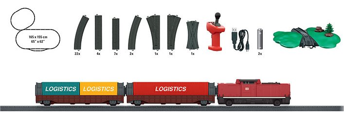 Freight Train Battery Starter Set w/Plastic Track (with rec