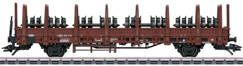 DB Type Kbs 442 Stake Car with Load of 12 Weathered Wheelsets, Era IV