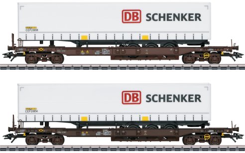 DB Schenker Deep Well Flat 2-Car Set, Era VI