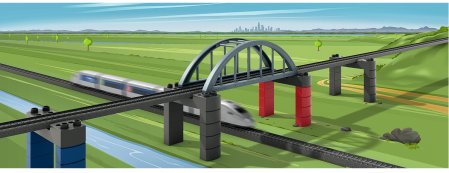 Building Block Set for Elevated Railroad Bridge, my world