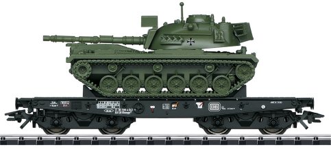 DB Type Rlmmps Heavy-Duty Flat Car w/ M 48 Combat Tank, Era IV