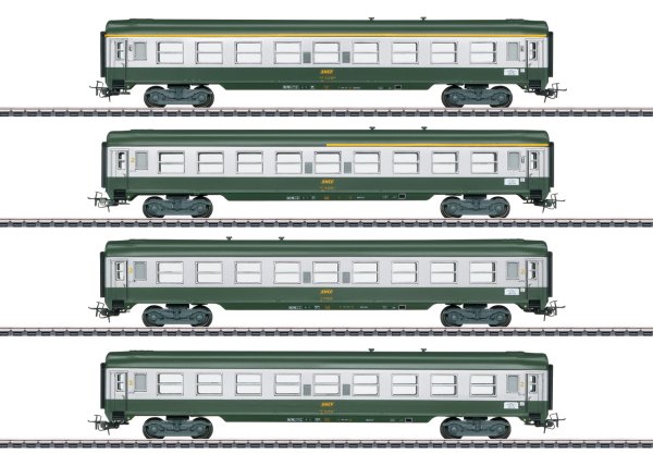 French Tin-Plate Express Train Passenger Car Set