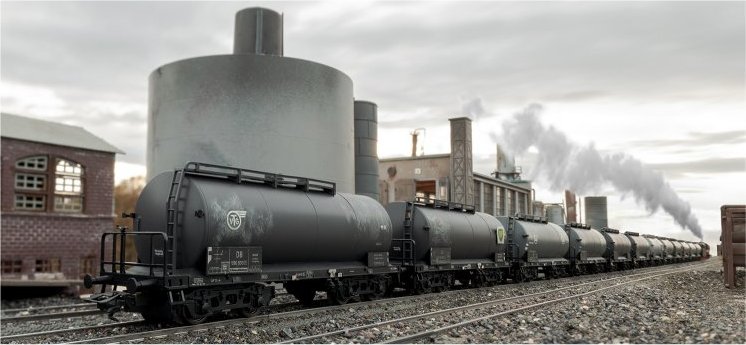 Display with 12 Standard Design Tank Cars