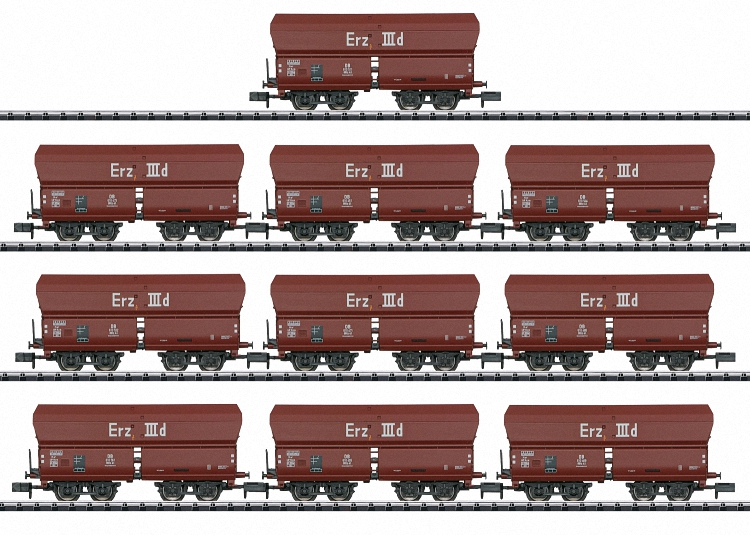 Display with 10 Type Erz IIId Hopper Cars